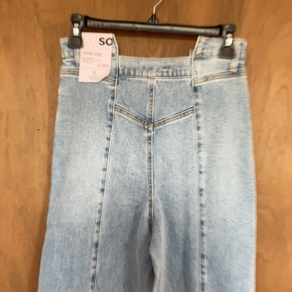 Relist 5/17❌ So Notch waist Super High rise Wide Leg raw hem jean - Picture 7 of 16